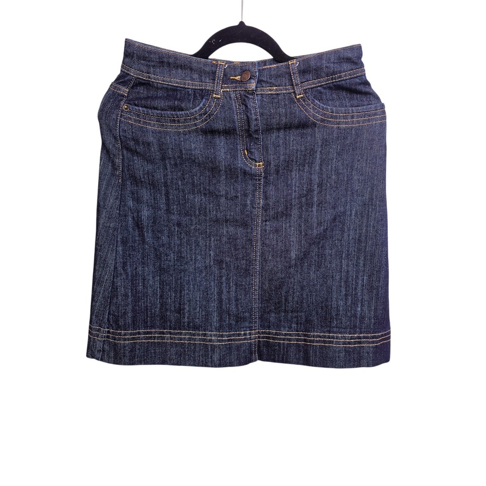 Boden Dark‎ Wash Denim Mini Skirt US 4S Preppy Classic Casual Y2K Clean Girl